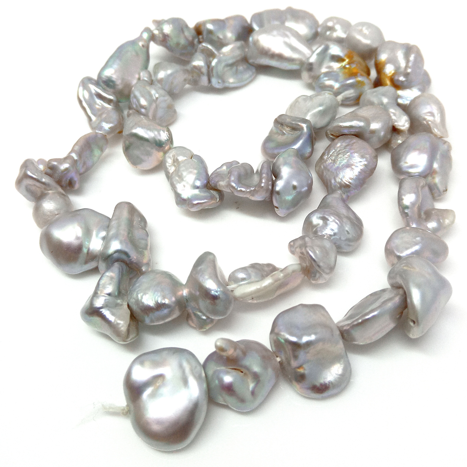 Silver Bizarre Keishi Pearls